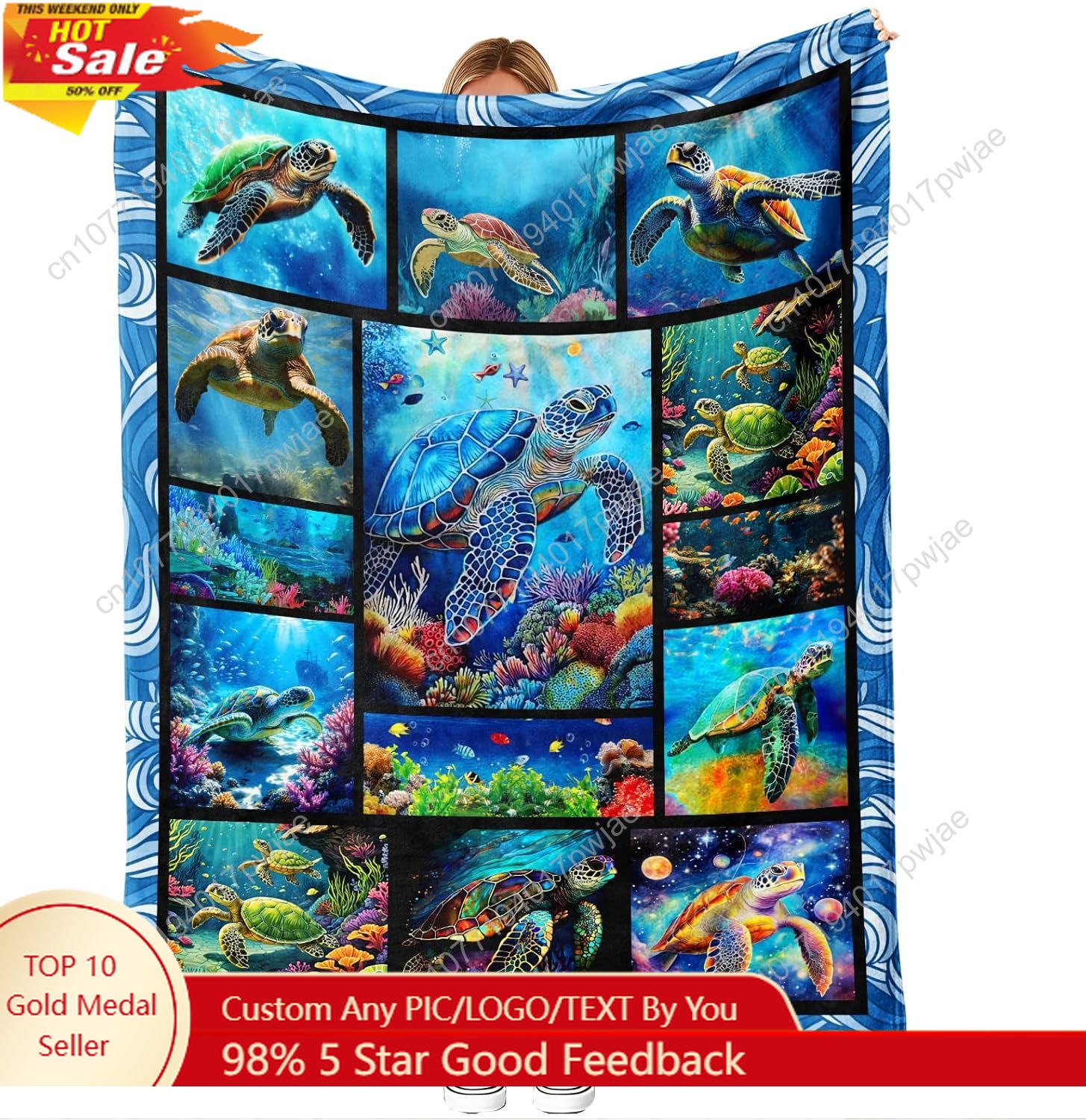 Home Textiles Towel - Sea Turtle Flannel Throw Blanket Soft