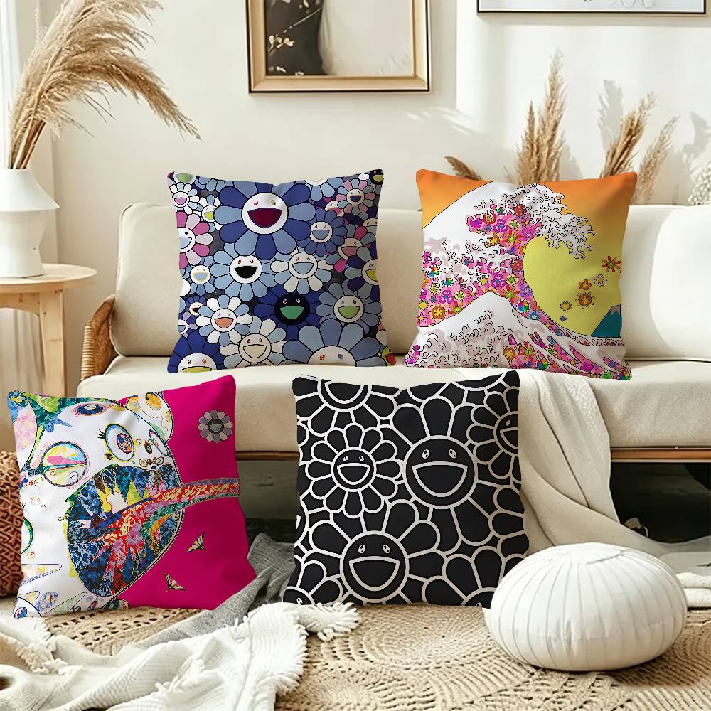 Home Art Textiles - Art T-Takashi M-Murakamis Cushion Cover Inches