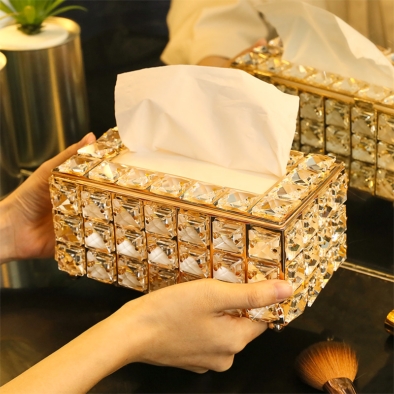Home Textiles Towel - Crystal Glass Tissue Box Cover Home