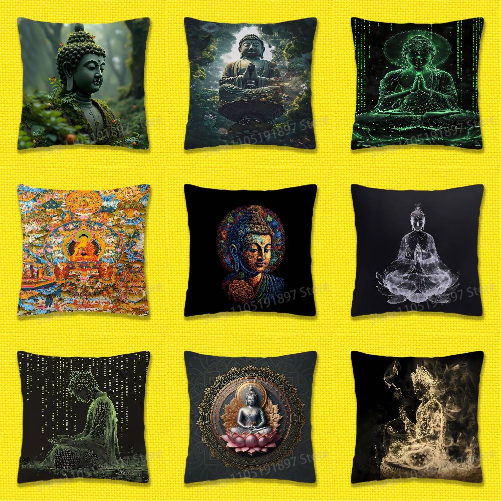 Home Textiles India - India Buddha Buddhism Throw Pillow Case