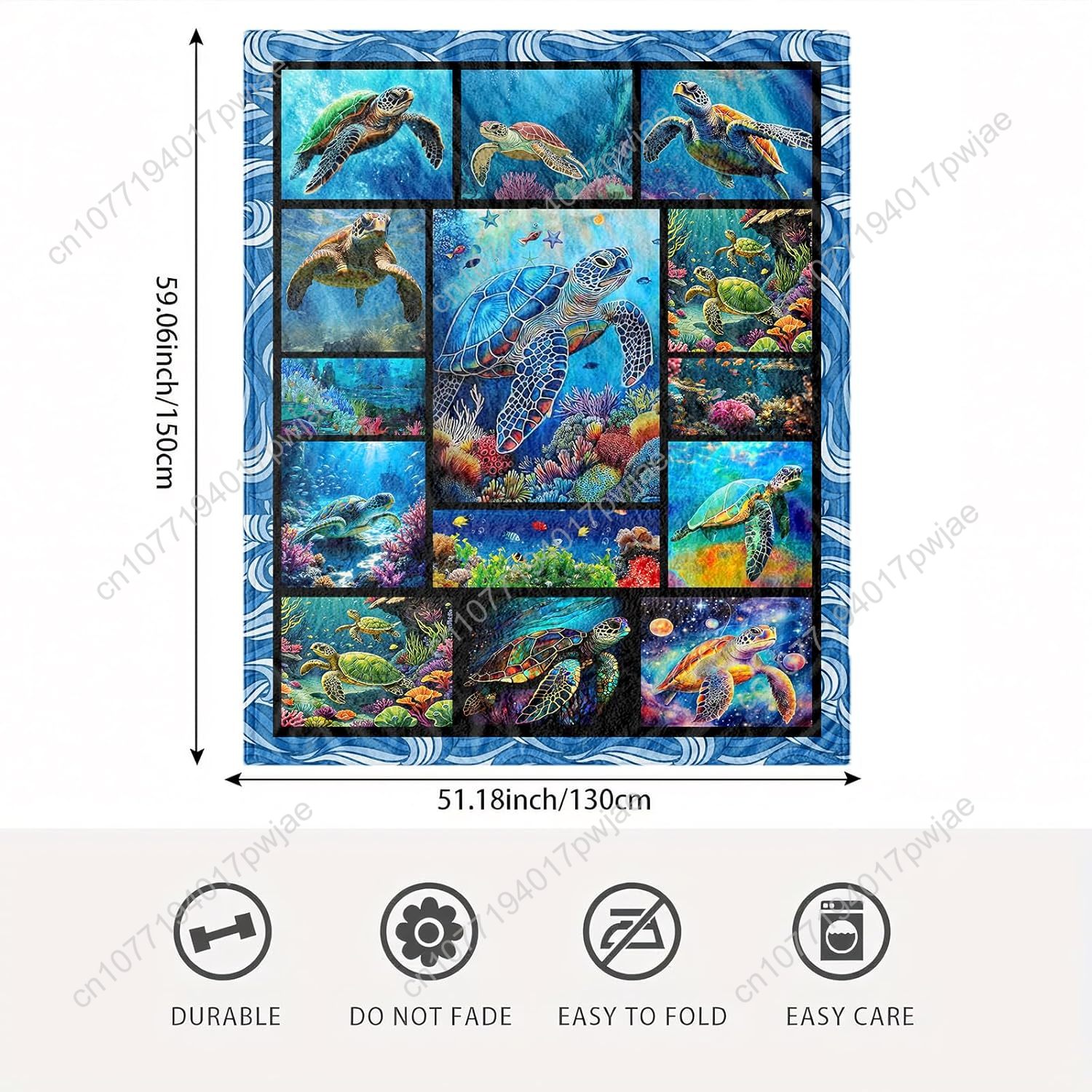 Sea Turtle Flannel Throw Blank - đánh giá và giá Home Textiles Towel
