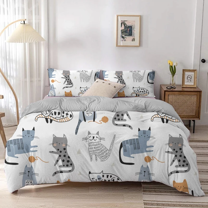 Mèo Hoạt Hình Túi Đựng Chăn Mà - đánh giá và giá Linen Duvet Cover