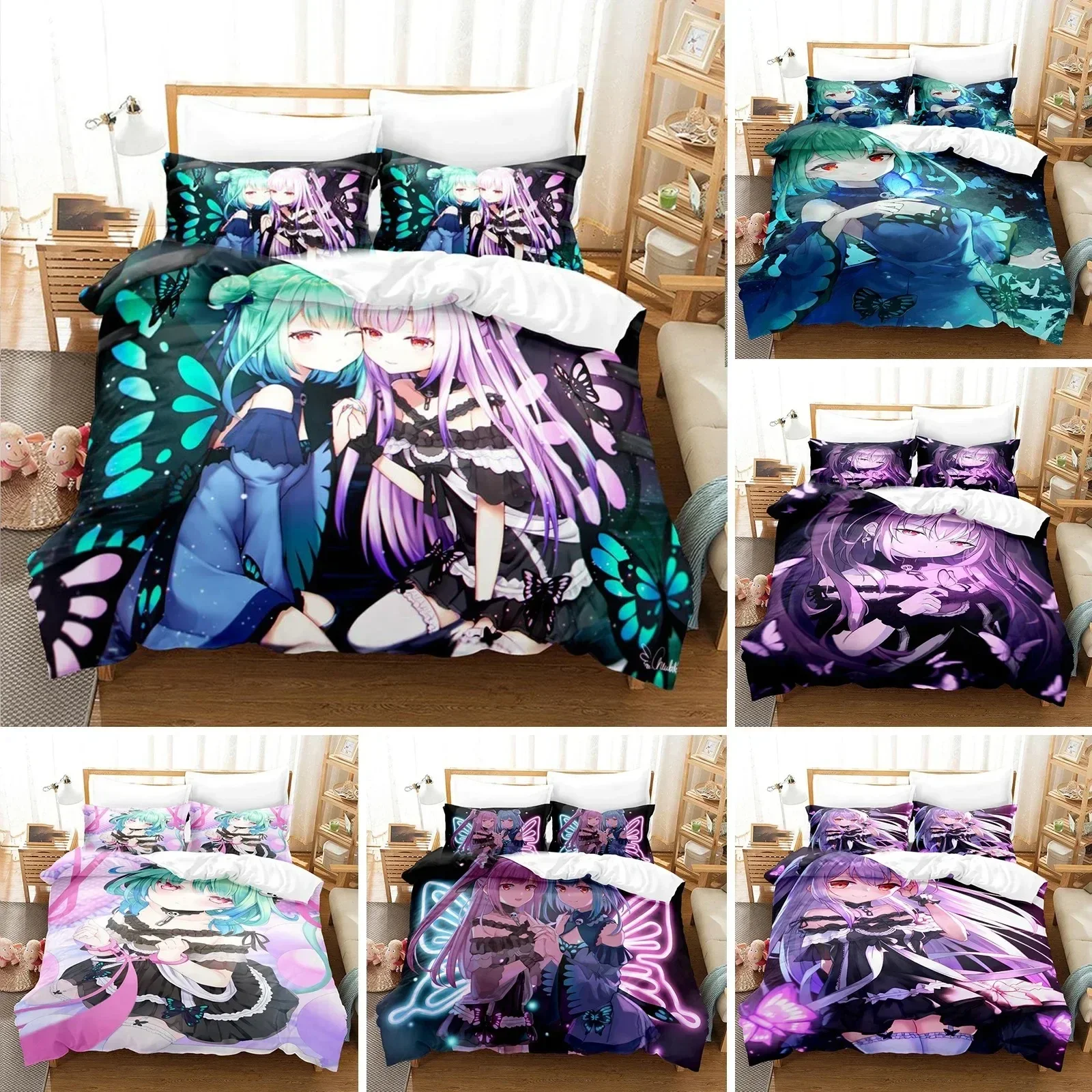 3D Uruha Rushia Anime Hololive - đánh giá và giá Linen Duvet Cover
