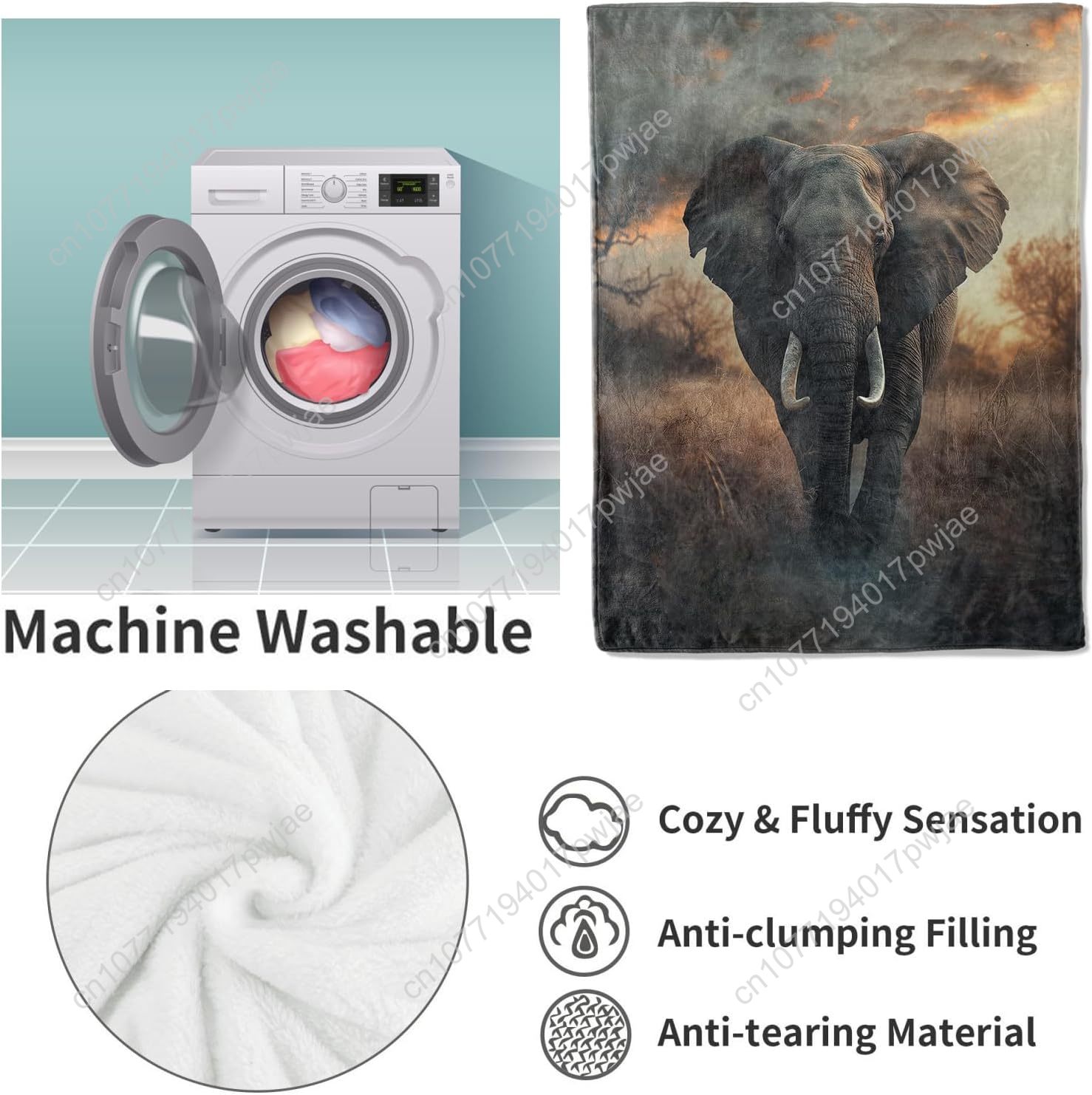Elephant Fleece Blanket, Reali - đánh giá và giá Home Textiles Towel