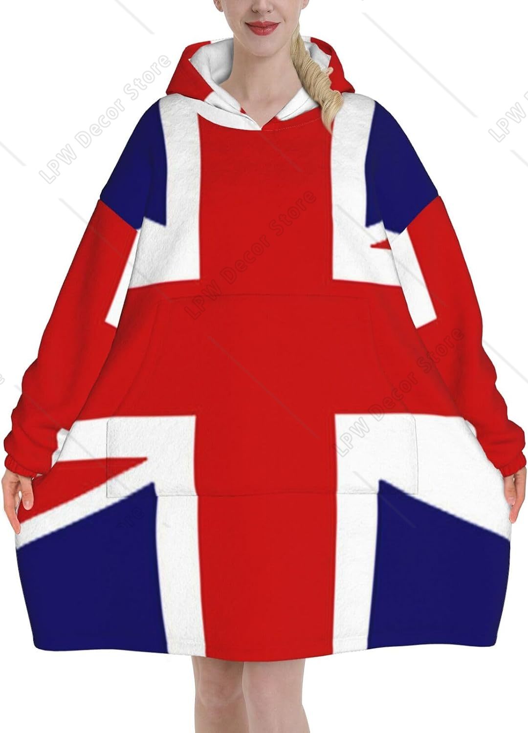 Uk Flag Print Blanket Hoodies  - đánh giá và giá Home Textiles Uk