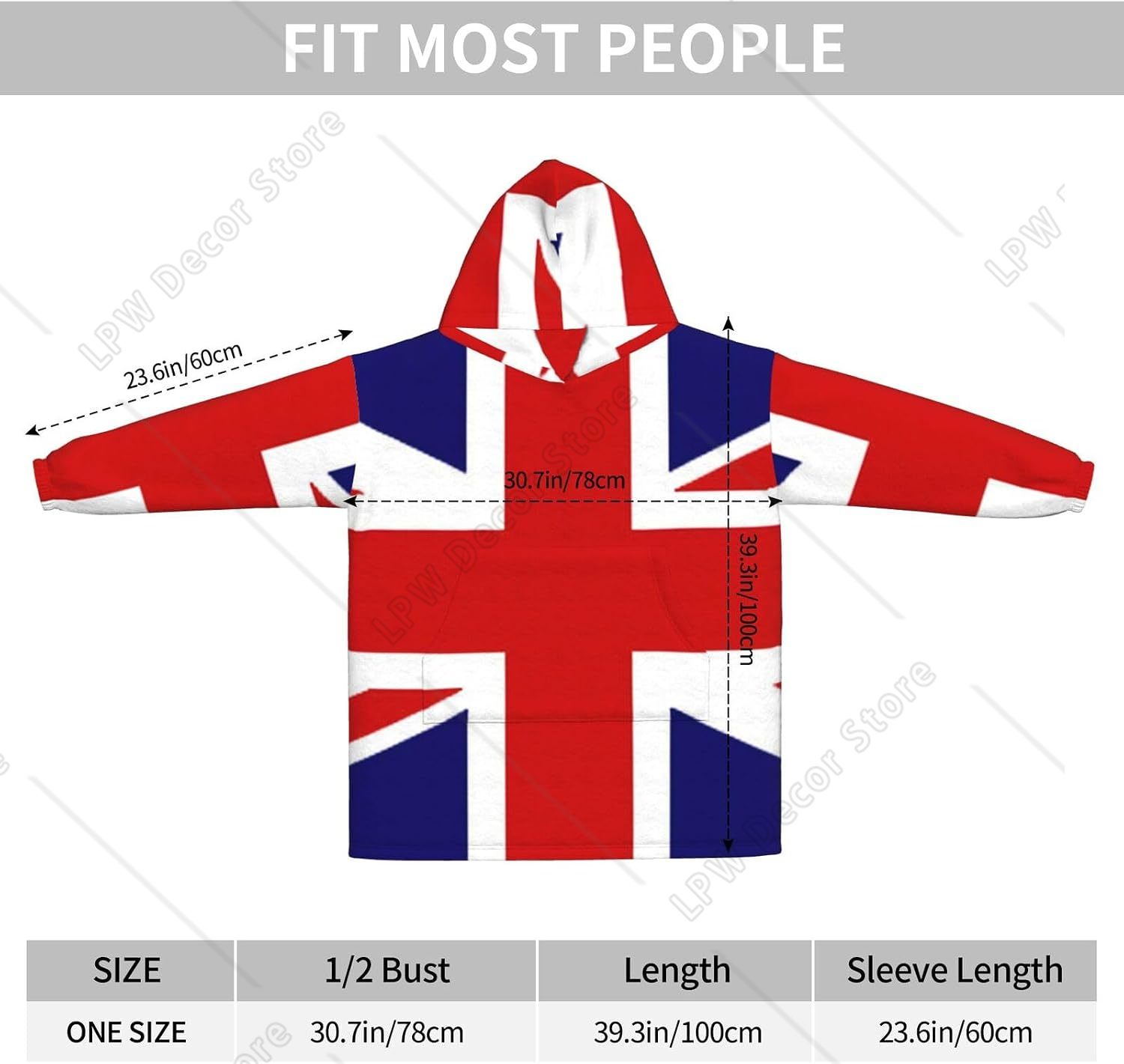 Uk Flag Print Blanket Hoodies  - đánh giá và giá Home Textiles Uk
