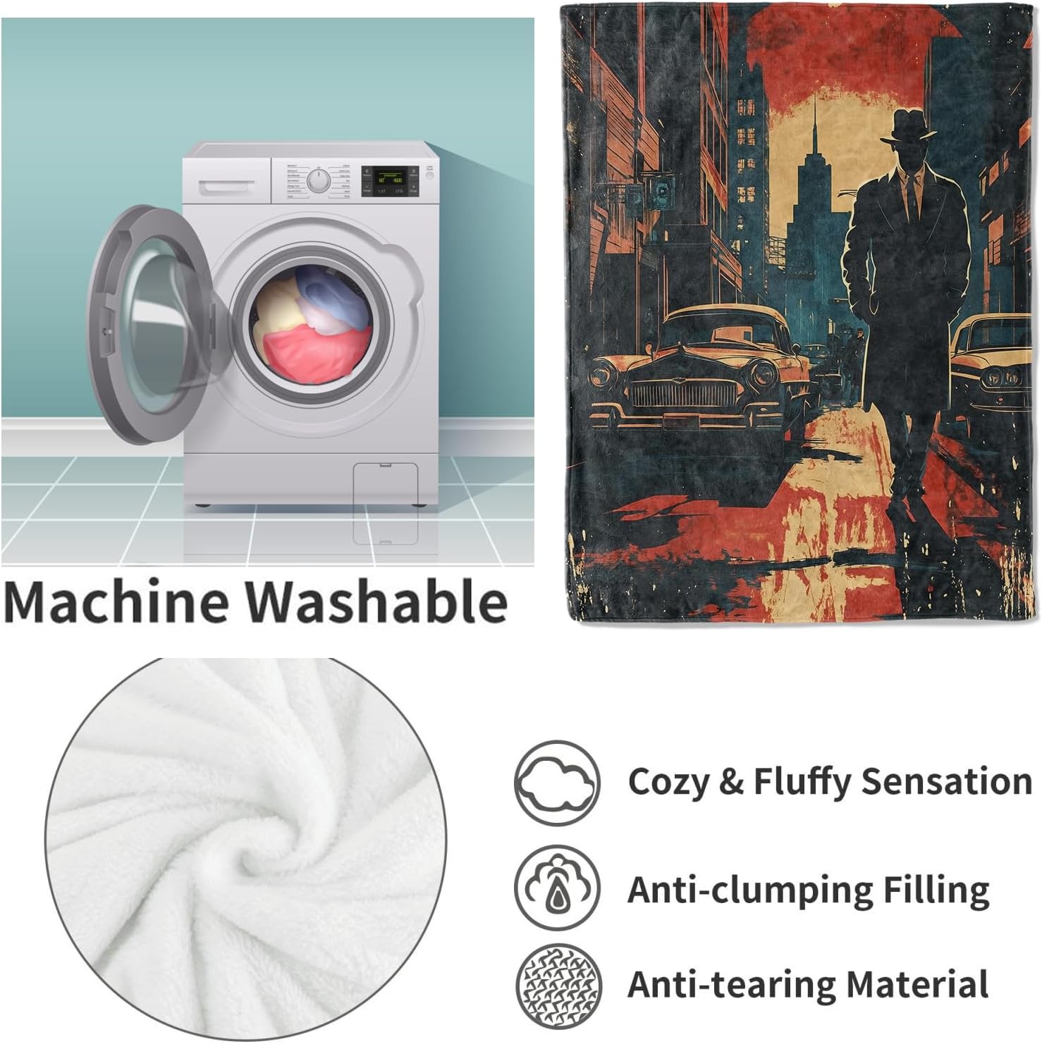 Noir Detective Blanket Gifts f - đánh giá và giá Home Textiles Towel