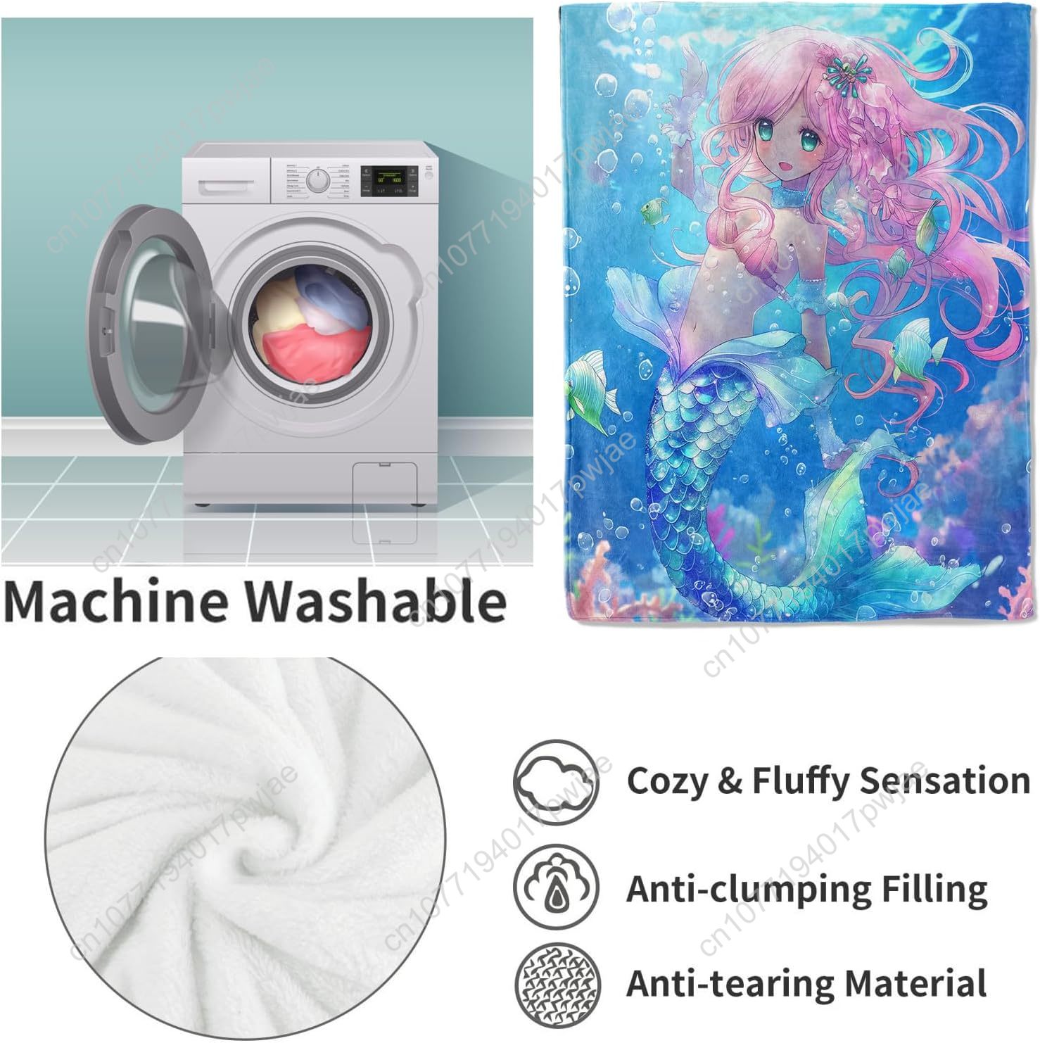 Cute Mermaid Blanket Cartoon F - đánh giá và giá Home Textiles Towel