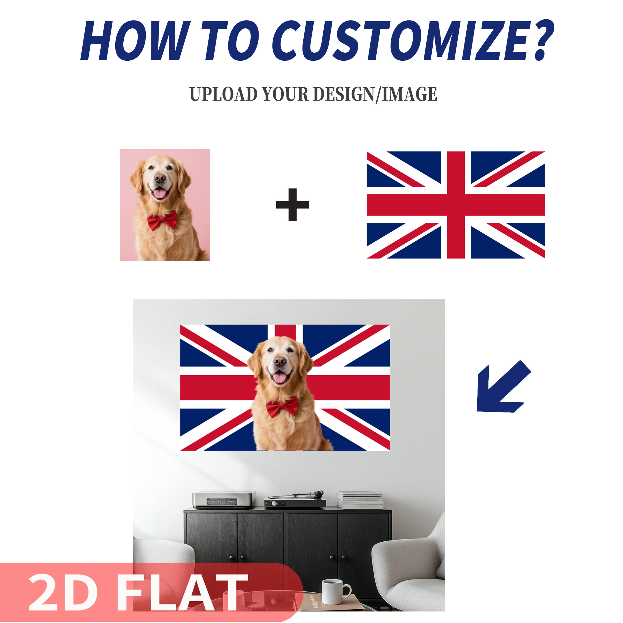 1pc 2D FLAT Personalize UK Bri - đánh giá và giá Home Textiles Uk