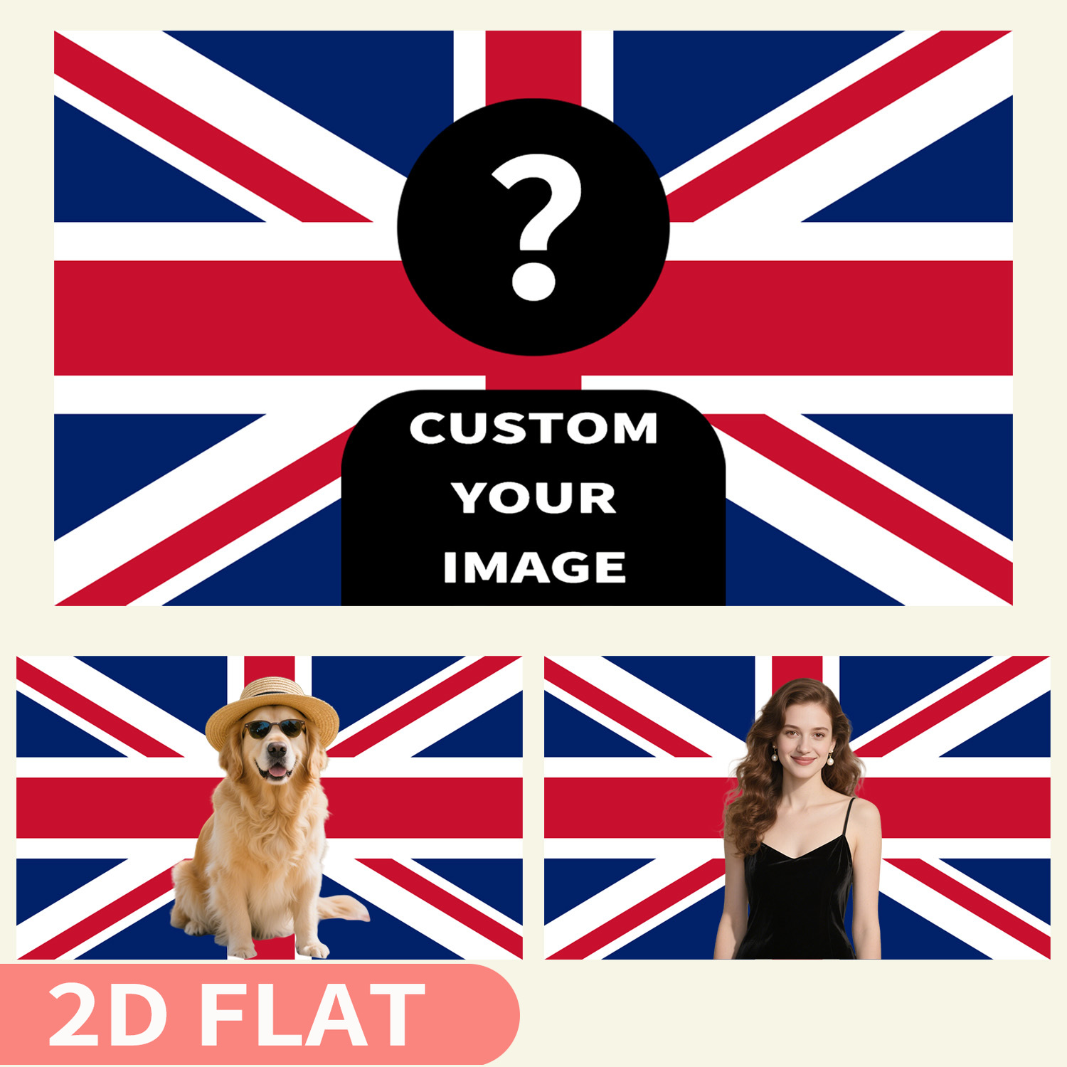 1pc 2D FLAT Personalize UK Bri - đánh giá và giá Home Textiles Uk