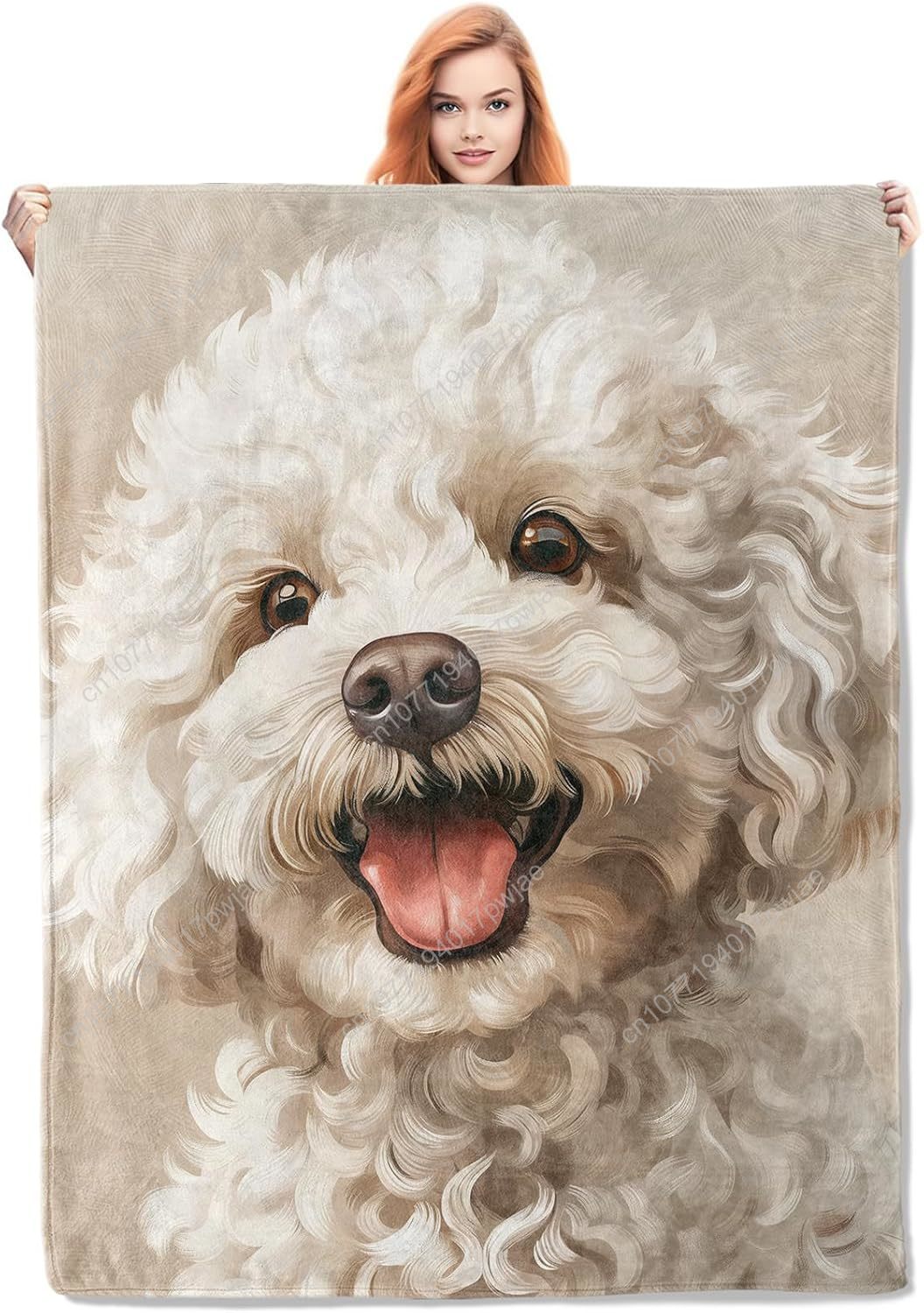 Joyful Poodle Portrait Blanket - đánh giá và giá Home Textiles Towel