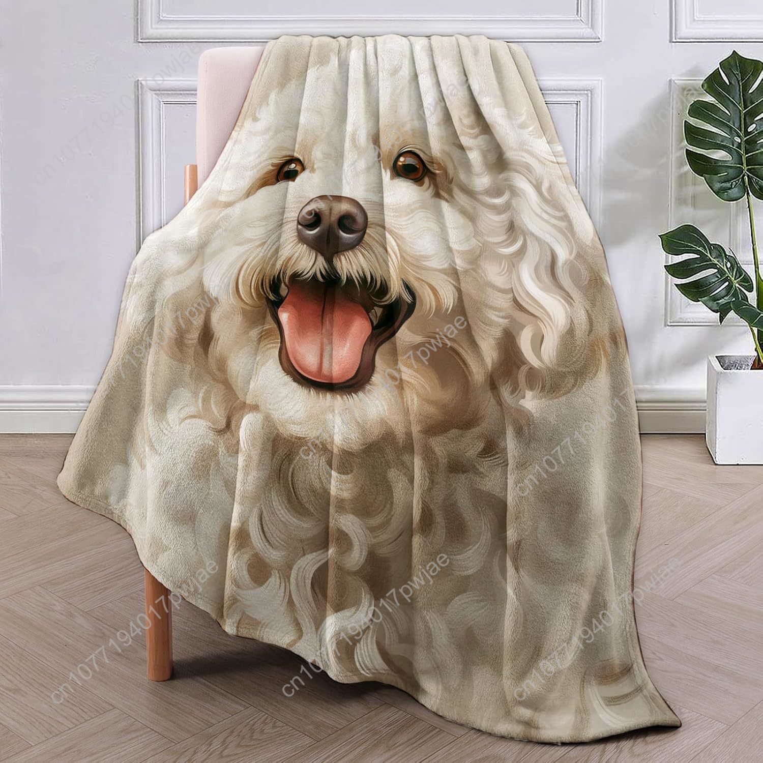Joyful Poodle Portrait Blanket - đánh giá và giá Home Textiles Towel