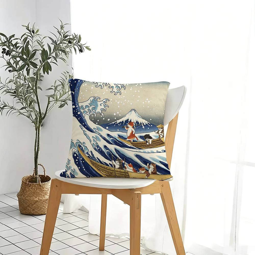 Art Katsushika H-Hokusai  Squa - đánh giá và giá Home Art Textiles