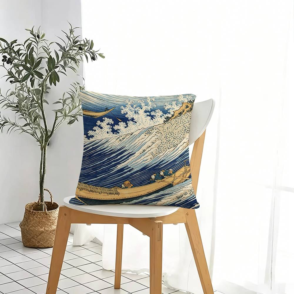 Art Katsushika H-Hokusai  Squa - đánh giá và giá Home Art Textiles